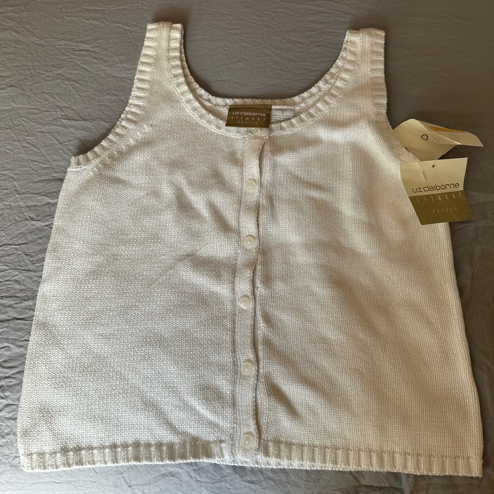 Liz Claiborne button down tank sweater